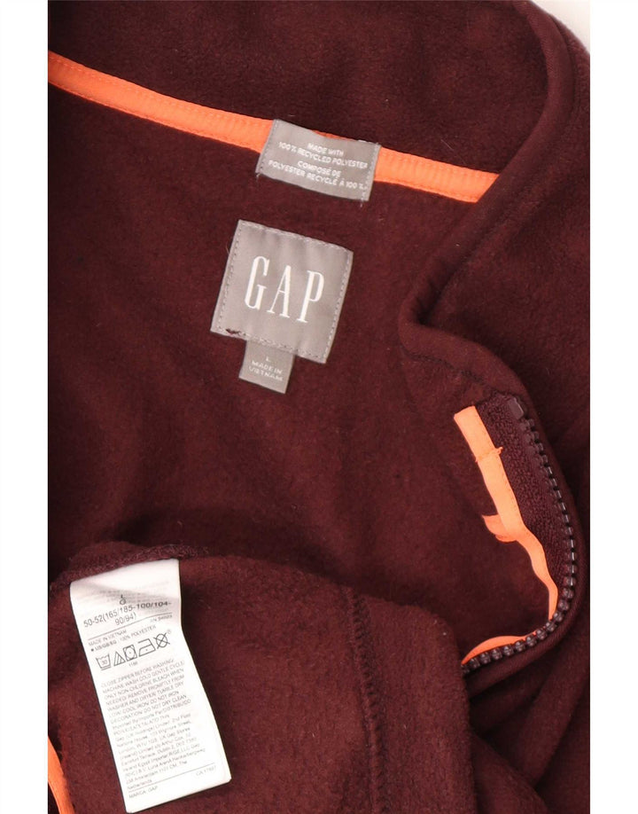 Maglione in pile da uomo con zip e collo Gap, grande, in poliestere bordeaux