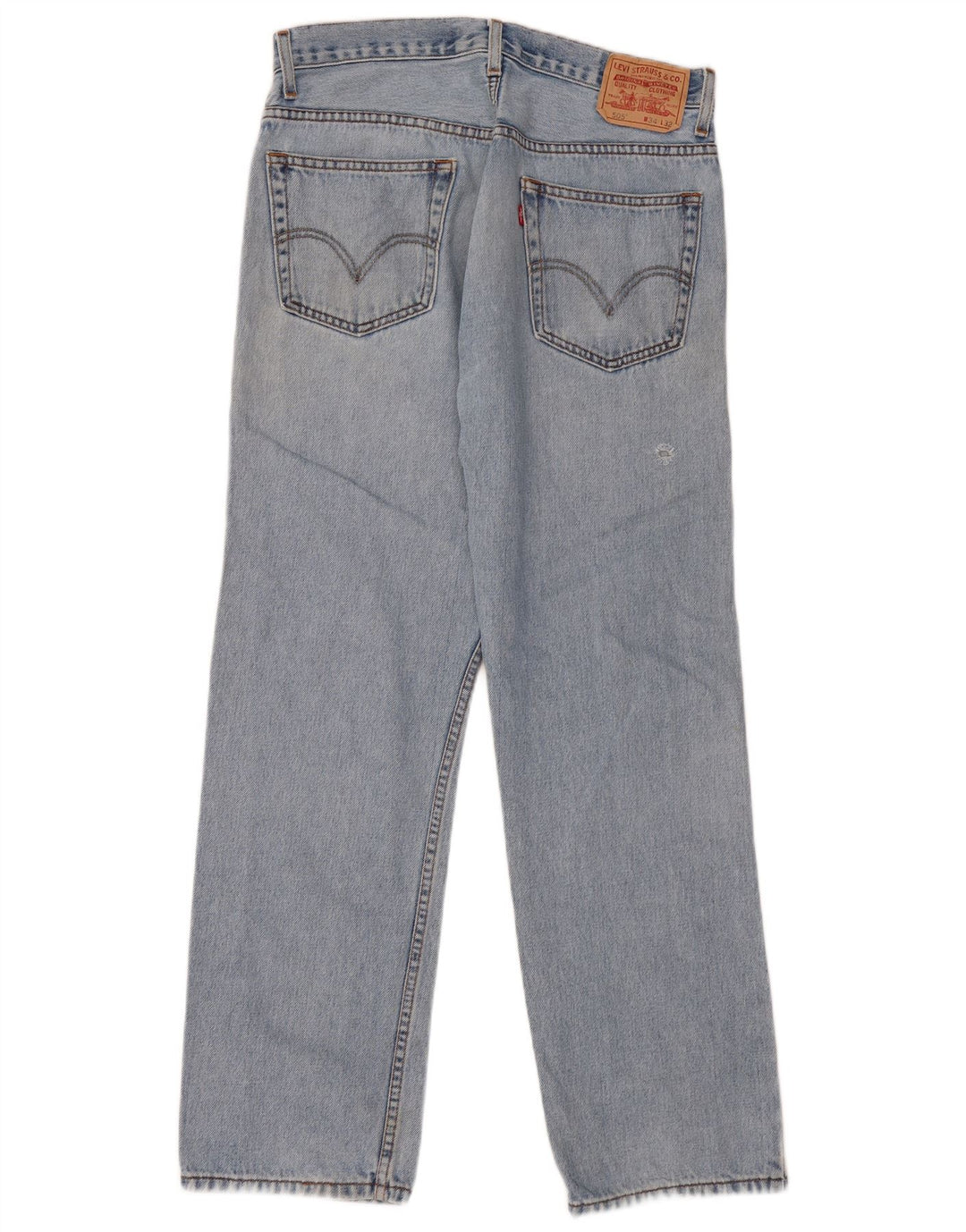 LEVI'S Jeans dritti da uomo 505 vestibilità regolare W34 L32 cotone blu