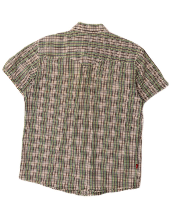 Camicia Levi's da uomo a maniche corte vestibilità classica XL in cotone a quadri verdi