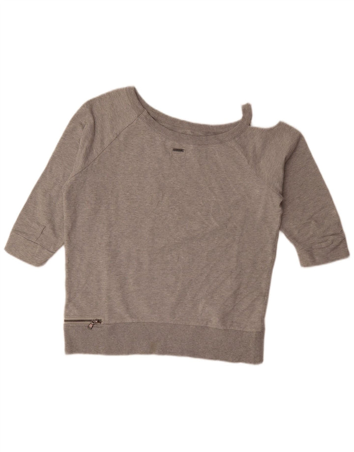 Diesel Top da donna monospalla con maniche a 3/4 UK 14 Grigio medio