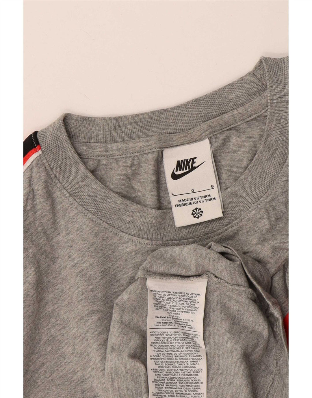 T-shirt grafica da uomo Nike Top Large in cotone color block grigio