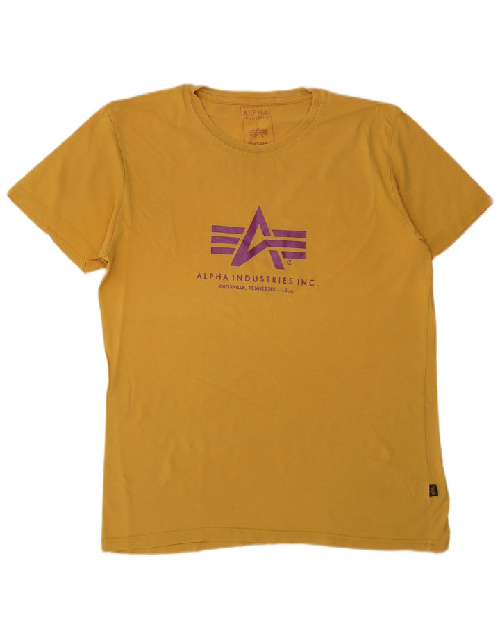 ALPHA INDUSTRIES T-shirt grafica da uomo Top in cotone giallo medio