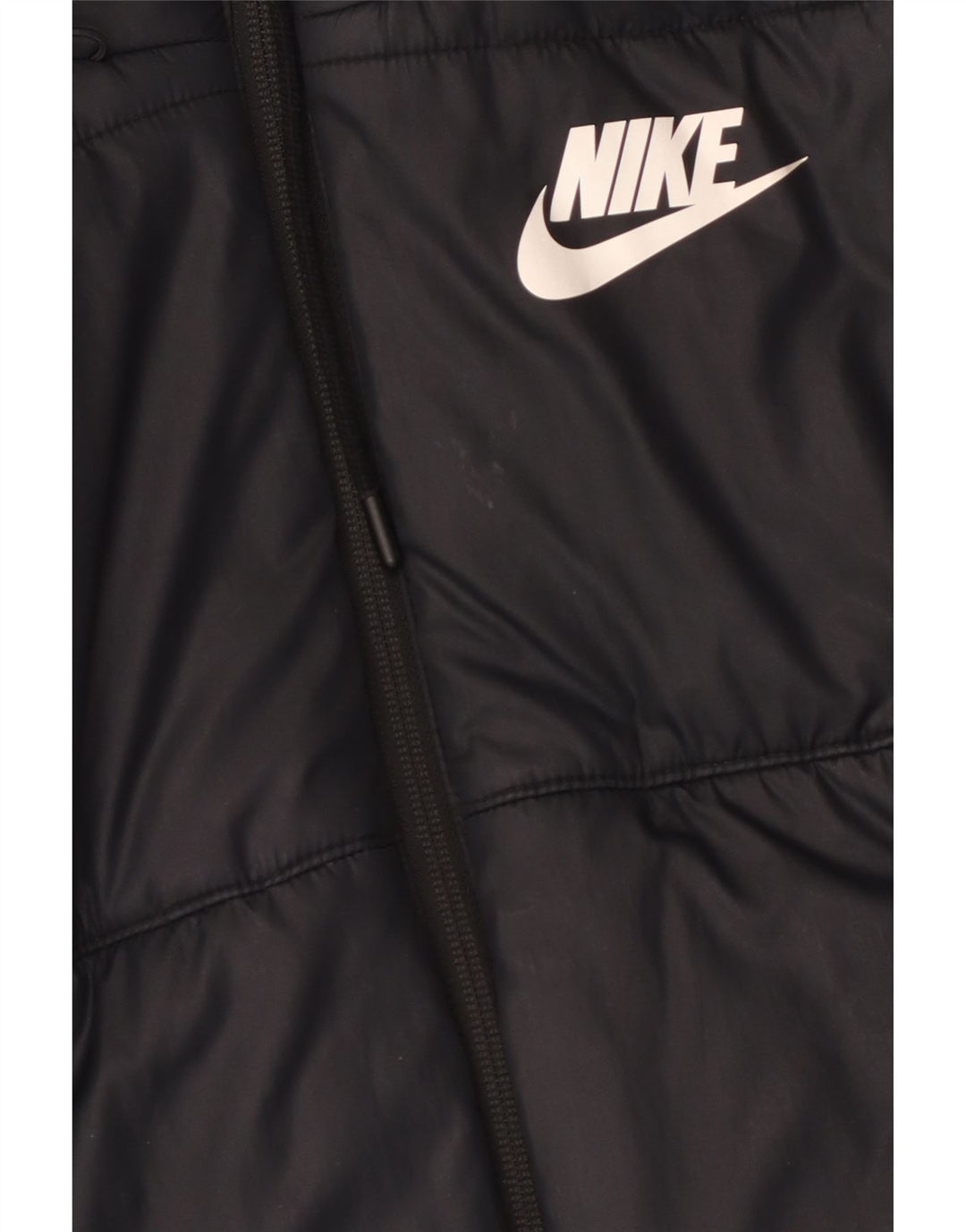 Giacca imbottita con cappuccio Nike da donna UK 10 piccola nera in poliestere