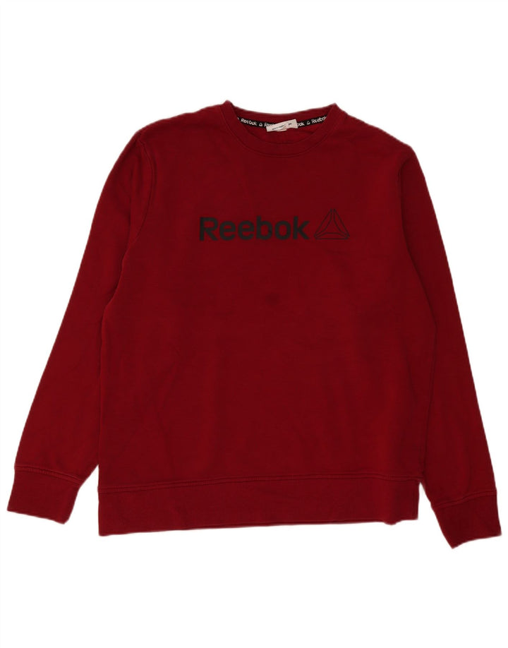 Felpa grafica da uomo Reebok maglione grande bordeaux