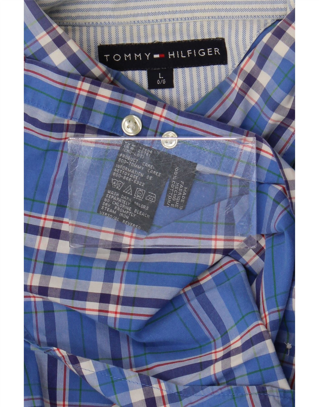TOMMY HILFIGER Camicia da uomo in cotone a quadri grandi blu