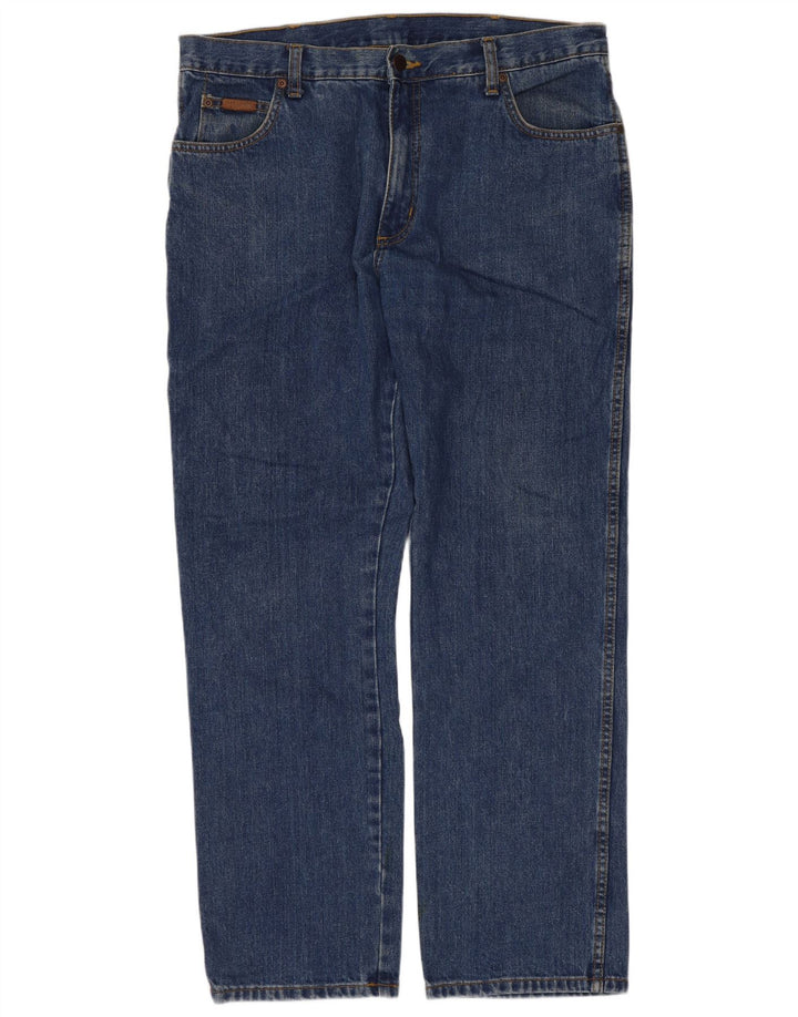 Jeans dritti regolari da uomo Wrangler Texas W36 L30 cotone blu