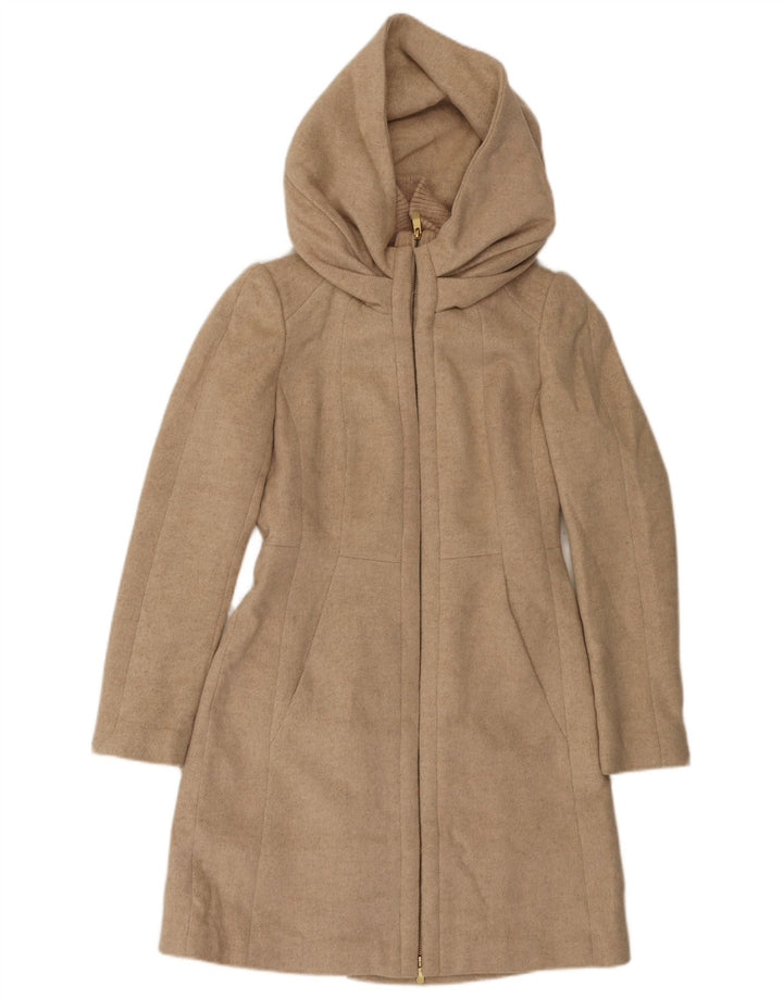 Soprabito con cappuccio da donna Zara UK 12 in lana beige medio