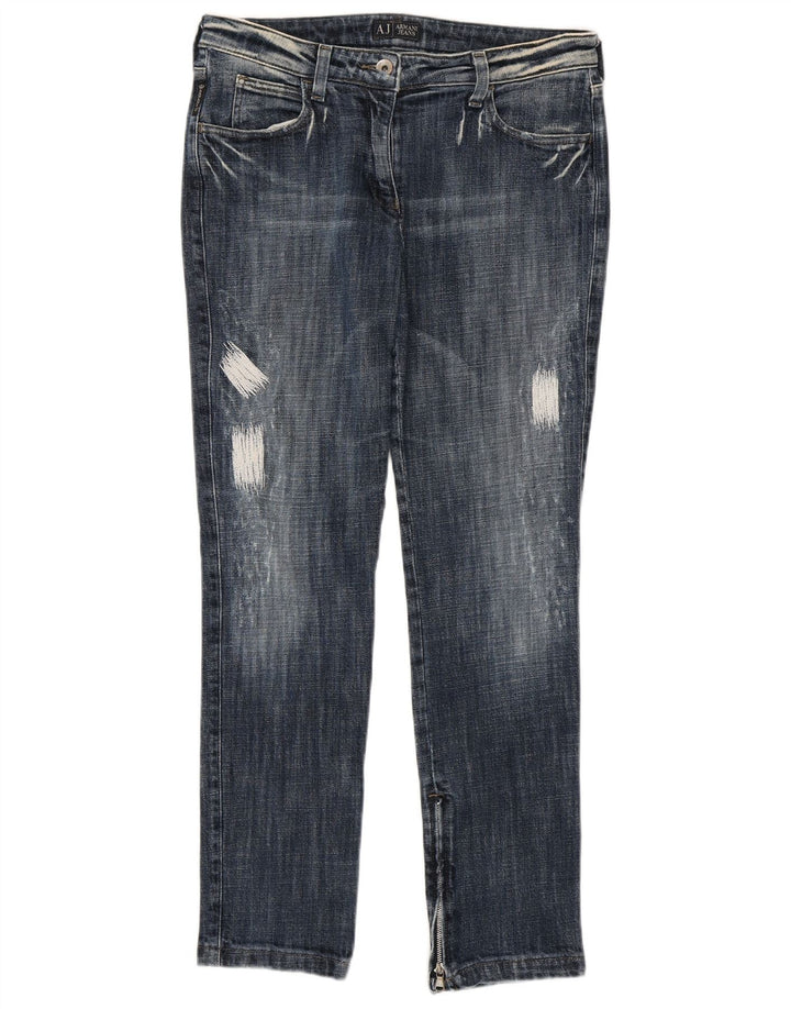 Jeans slim effetto consumato da donna Armani W29 L29 Blu Navy