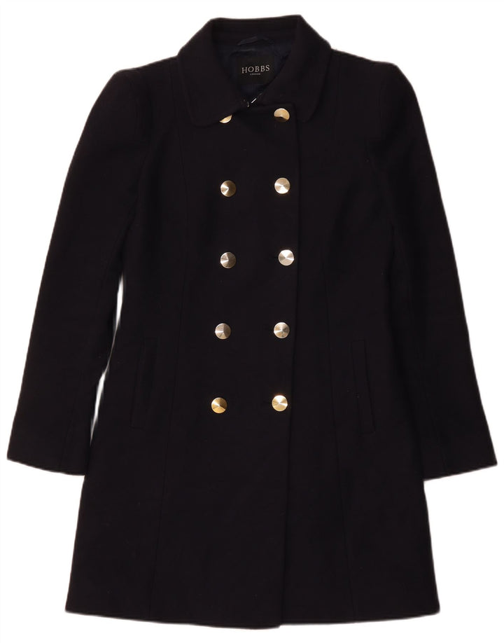 Cappotto doppiopetto da donna Hobbs UK 10 piccolo in lana vergine blu navy