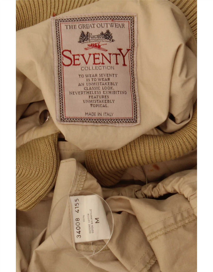 Giubbotto bomber da uomo Seventy UK 38 Cotone beige medio
