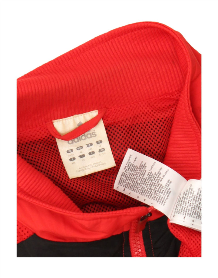 Giacca da tuta da uomo Adidas UK 48/50 XL Poliestere color block rosso