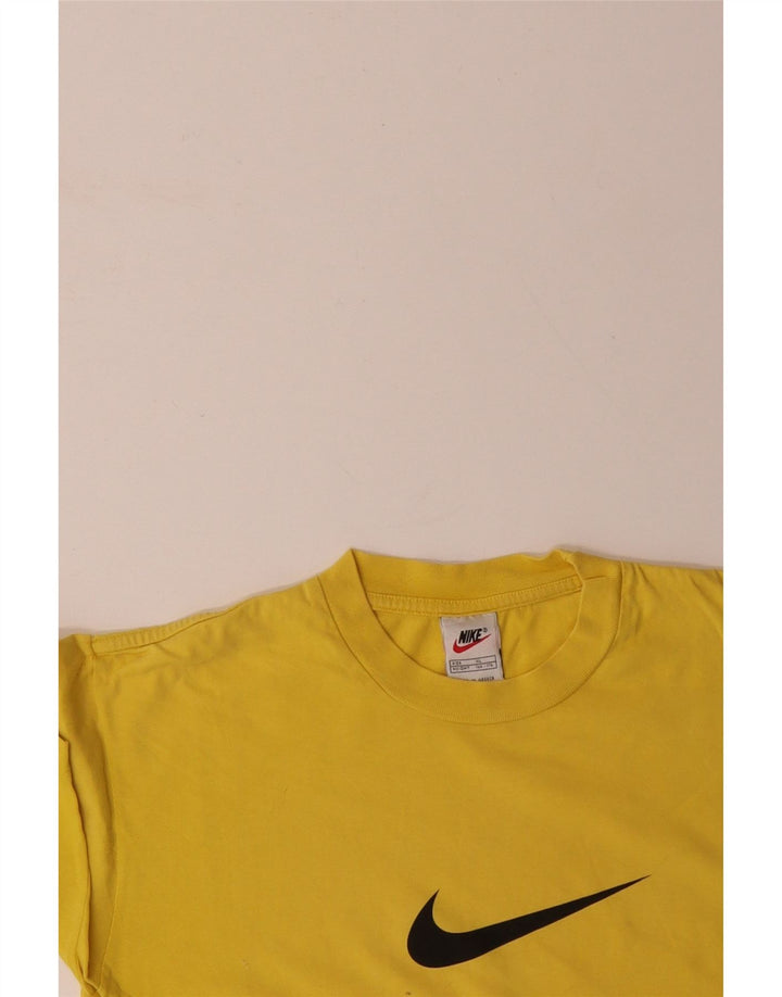 T-shirt grafica NIKE da bambino 13-14 anni XL in cotone giallo