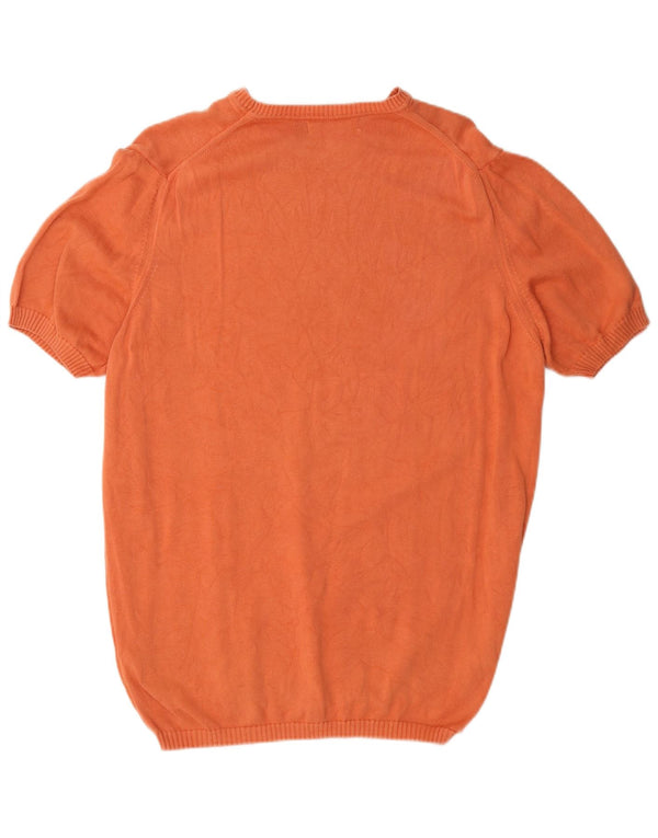 Maglione Zara da uomo a maniche corte con scollo a barca XL in cotone arancione