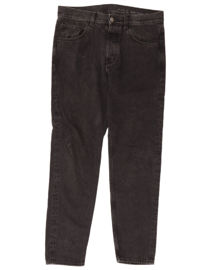 Jeans affusolati regolari a vita media da donna Cos W29 L30 cotone nero