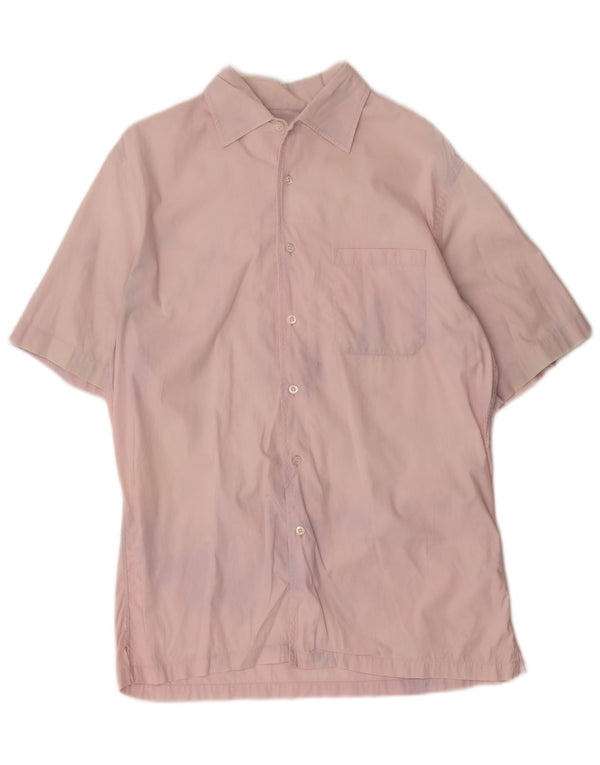 Camicia a maniche corte da uomo HUGO BOSS in cotone rosa medio