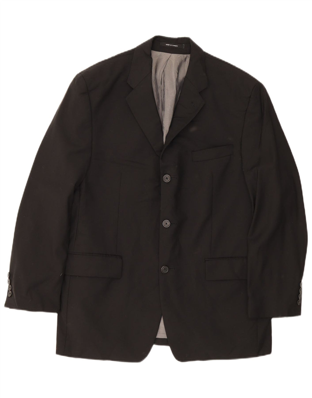 Giacca blazer a 3 bottoni da uomo Calvin Klein UK 38 lana nera media