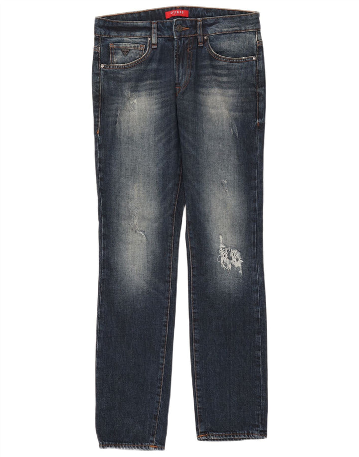 Jeans slim invecchiati Guess da donna W30 L32 cotone blu