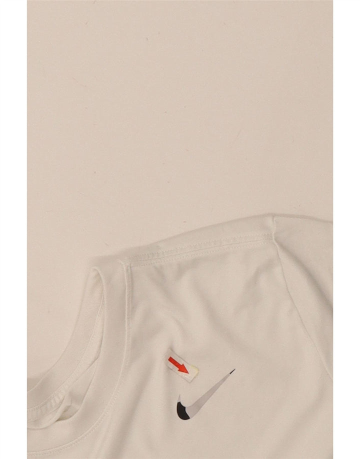 T-shirt Nike Dri Fit da uomo, top in poliestere bianco medio