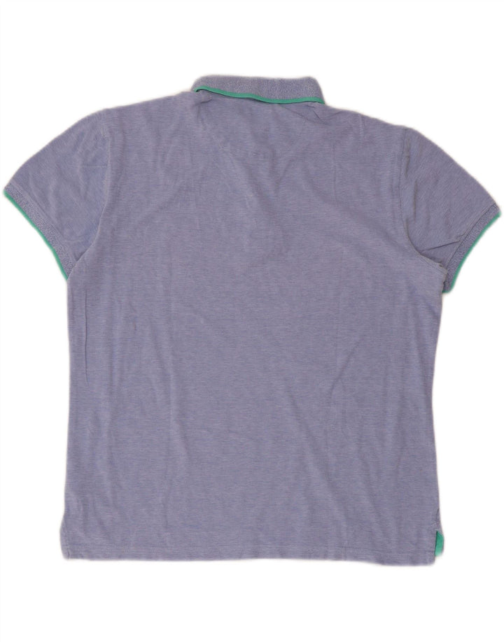 Polo da uomo vestibilità casual Massimo Dutti grande in cotone blu