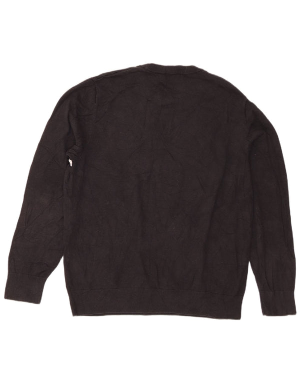 Maglione maglione girocollo da uomo Nautica, cotone a righe nere di grandi dimensioni