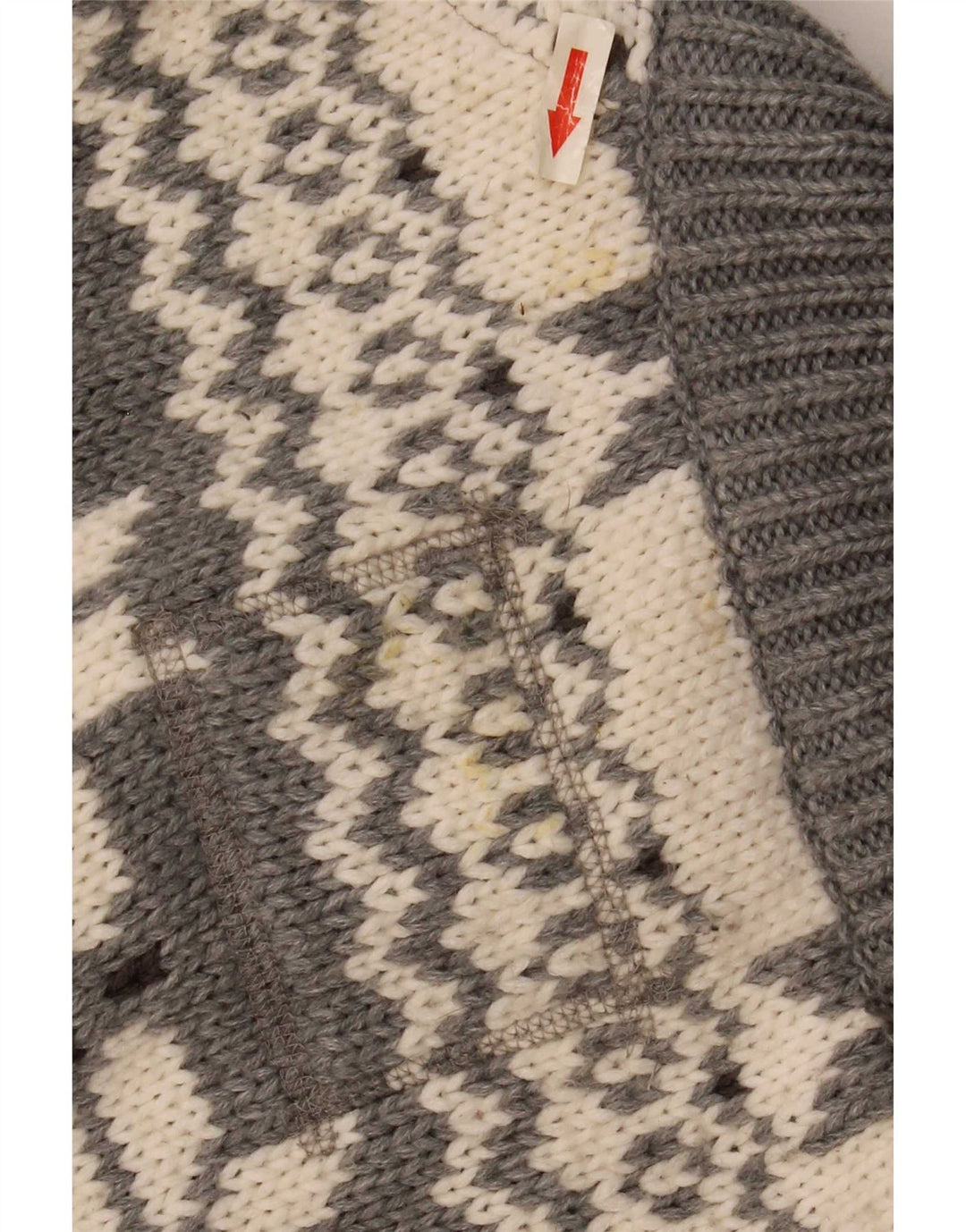 Maglione cardigan da donna Superdry UK 14 Acrilico Fair Isle grigio medio