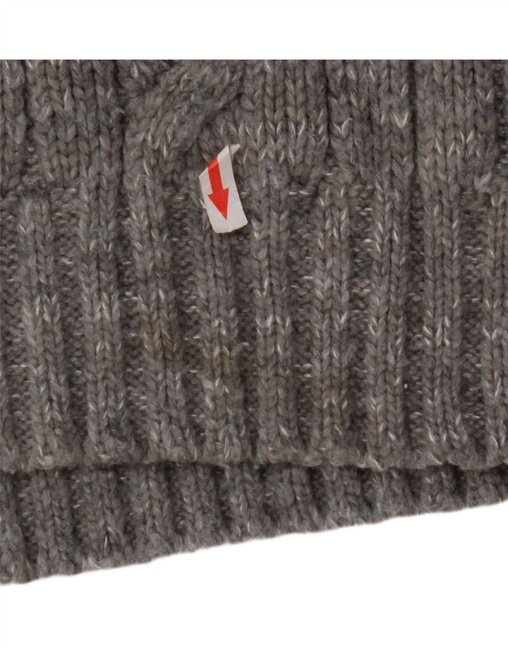 Maglione da uomo Marks & Spencer con zip e collo grande in acrilico chiazzato grigio