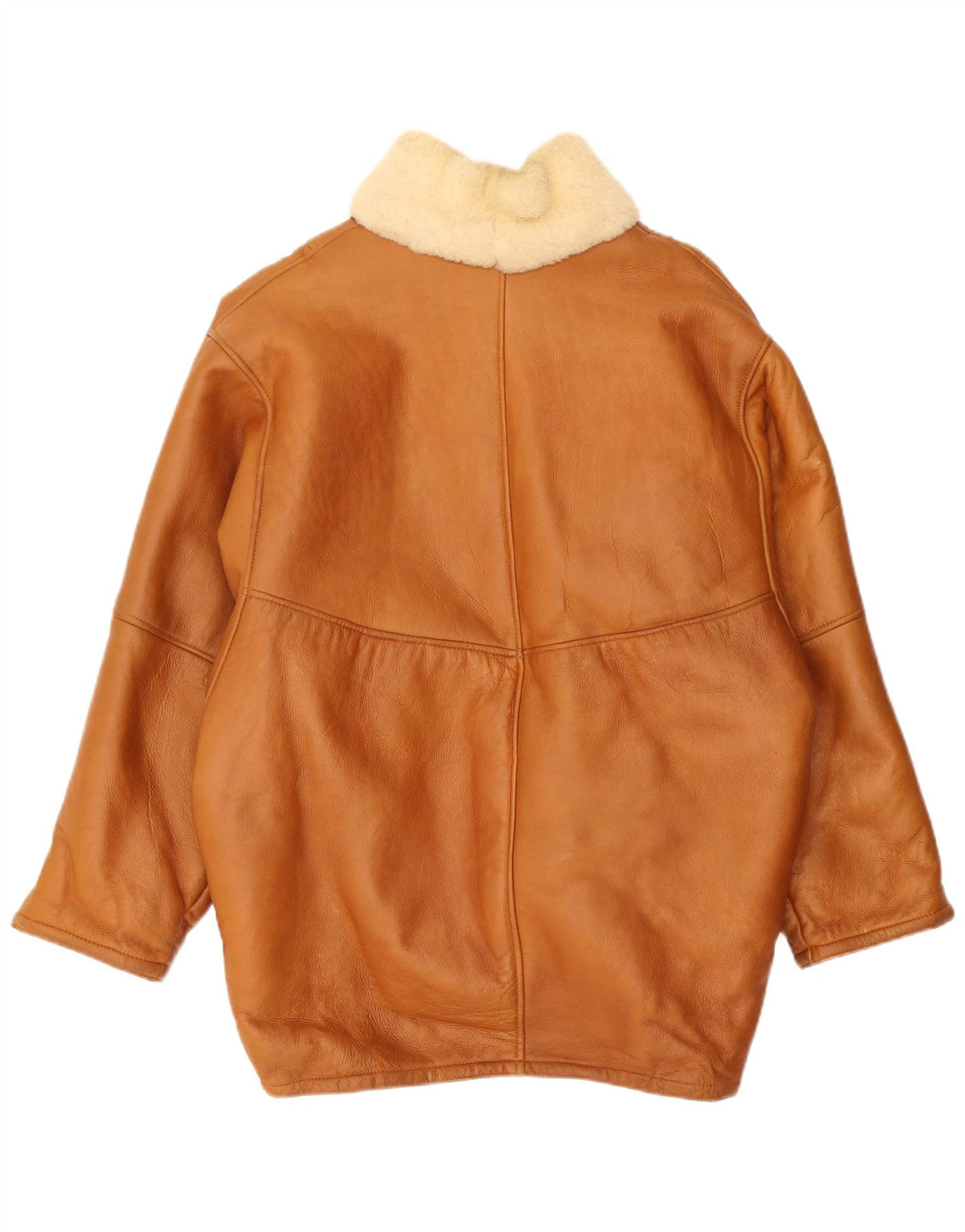 Giubbotto oversize in shearling vintage da donna IT 44 Marrone medio