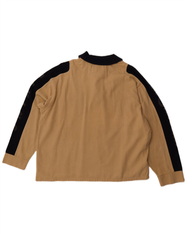 Polo da rugby grafica da uomo MURPHY & NYE color block marrone medio