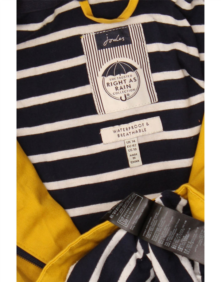 JOULES Impermeabile con cappuccio da donna UK 14 Large Giallo Poliestere