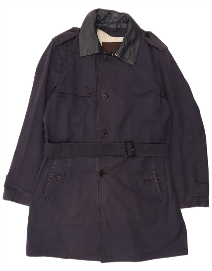 Trench da uomo con cintura Allegri UK 38 cotone medio blu navy