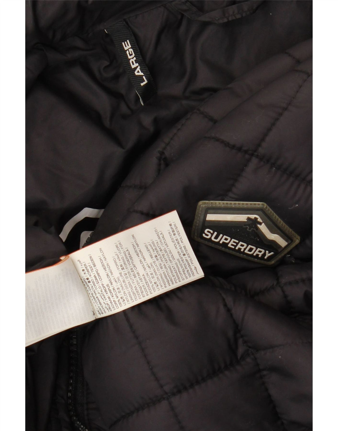Giacca imbottita da uomo Superdry UK 40 Large in nylon nero