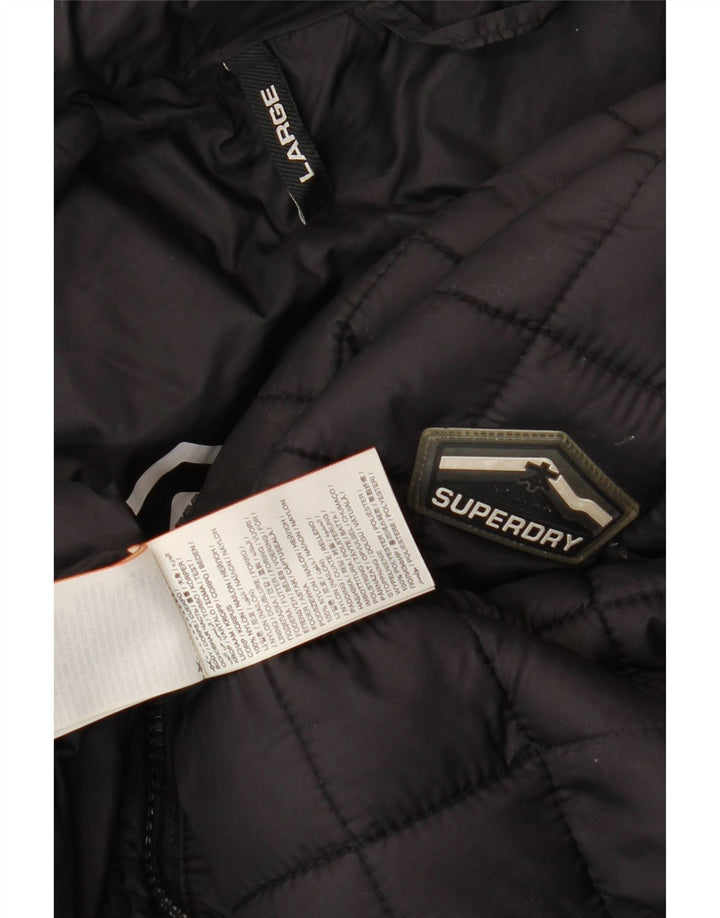 Giacca imbottita da uomo Superdry UK 40 Large in nylon nero