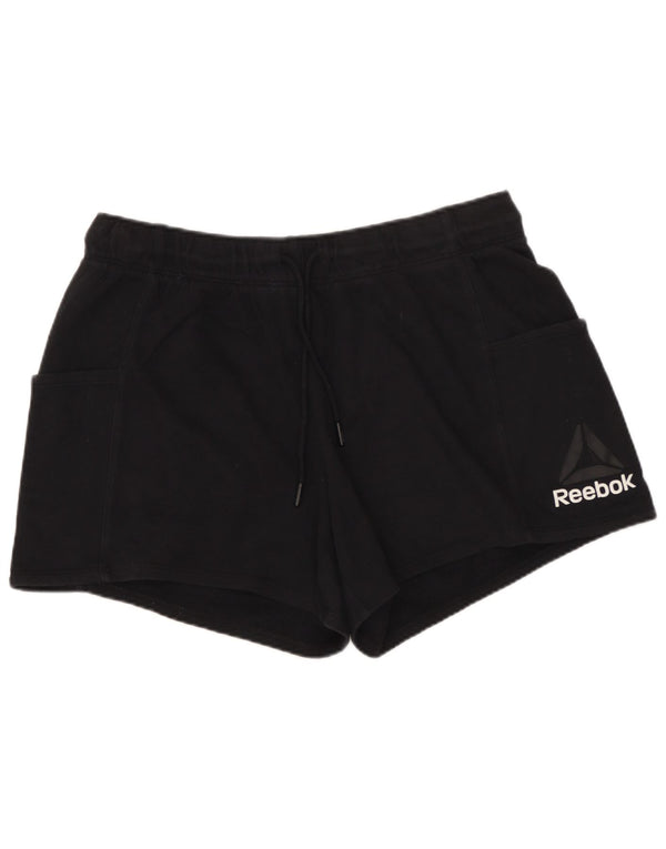 Pantaloncini sportivi REEBOK da donna UK 14 grandi in cotone nero