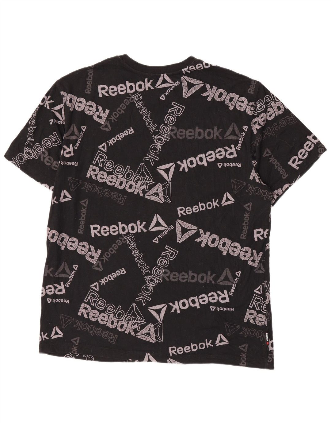 T-shirt grafica da uomo Reebok Top grande in cotone nero