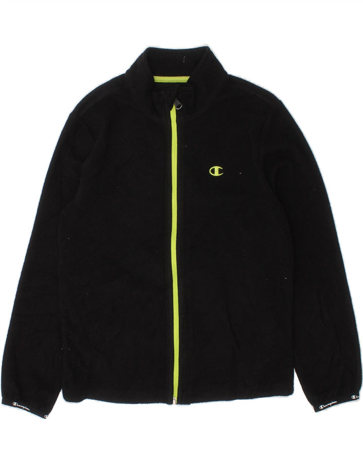 CHAMPION Boys Fleece Jacket 5-6 Years XS Black Polyester Vintage Champion and Second-Hand Champion from Messina Hembry 