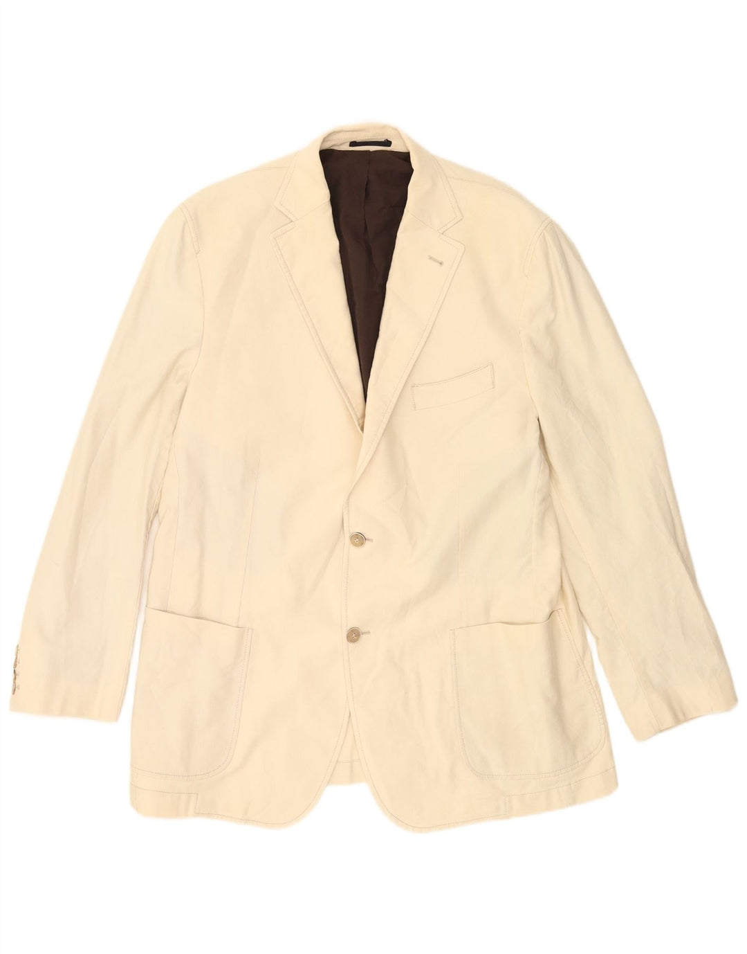 Giacca blazer da uomo a 2 bottoni Massimo Dutti EU 56 XL Cotone beige