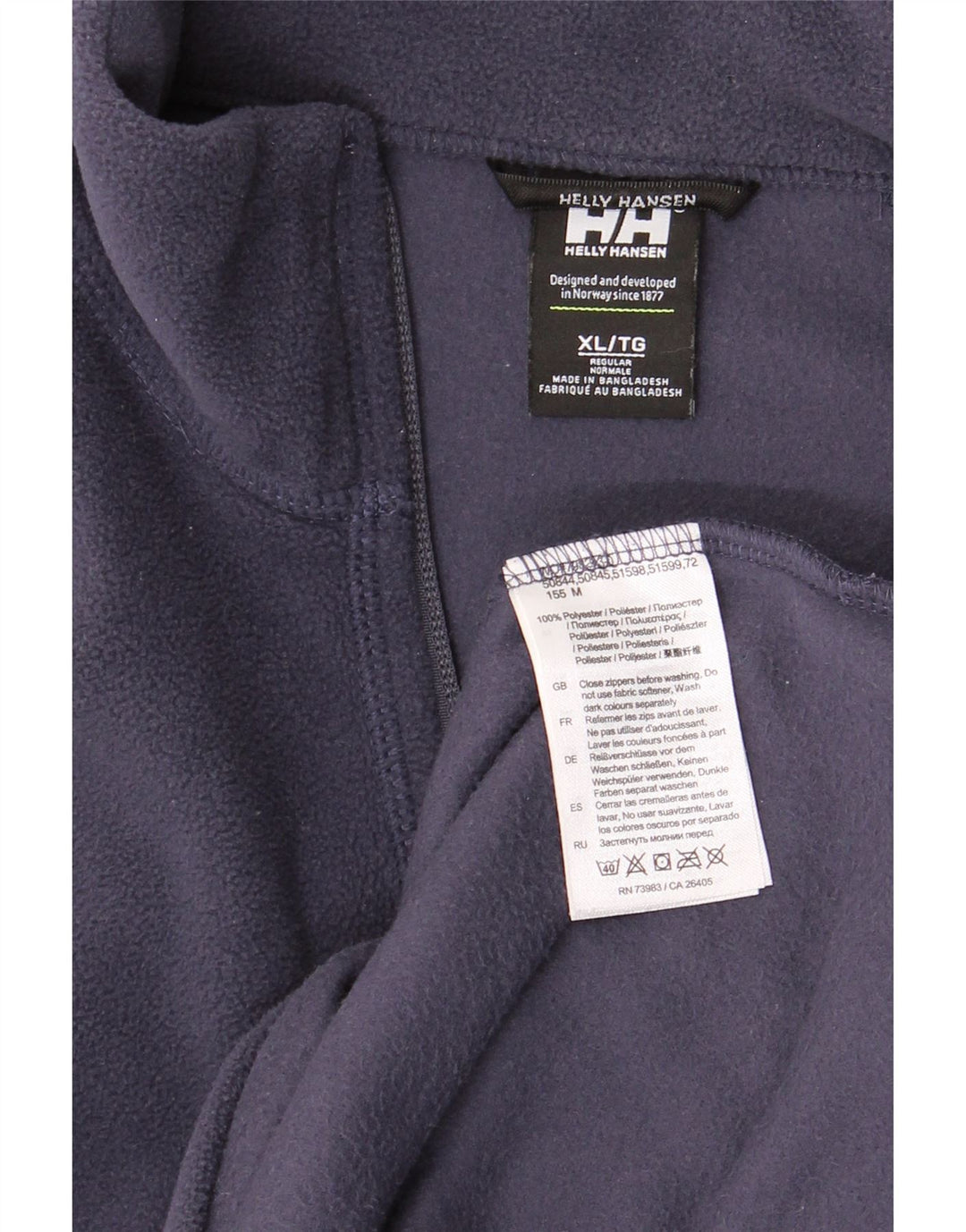 Maglione in pile da uomo HELLY HANSEN con zip e collo XL in poliestere blu navy