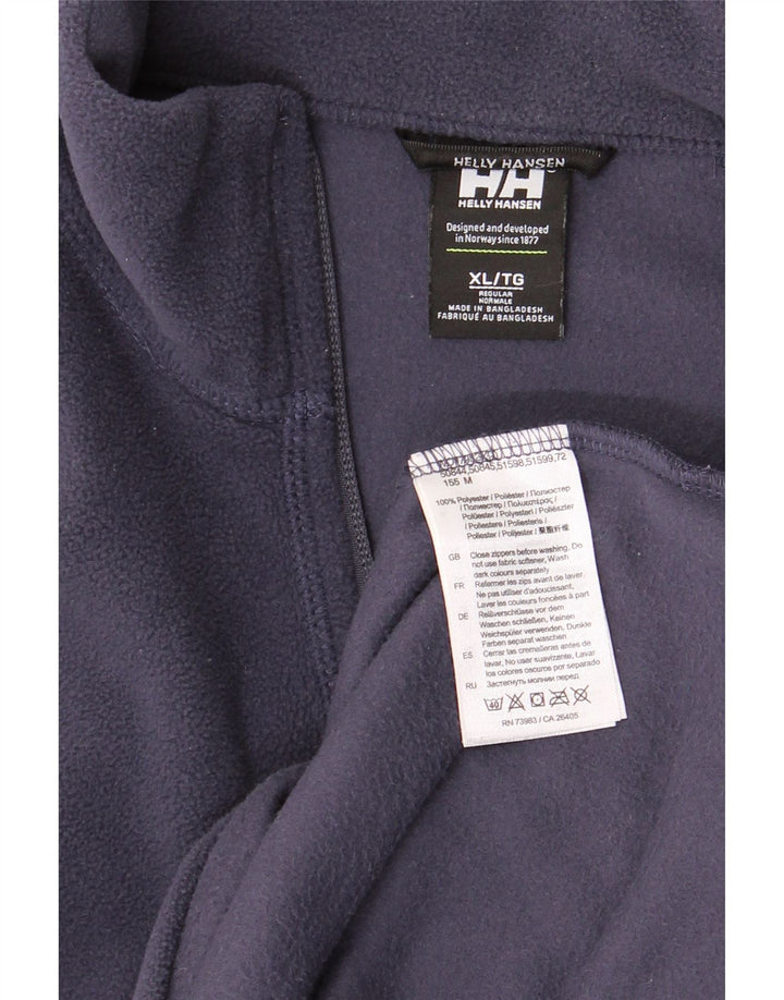 Maglione in pile da uomo HELLY HANSEN con zip e collo XL in poliestere blu navy