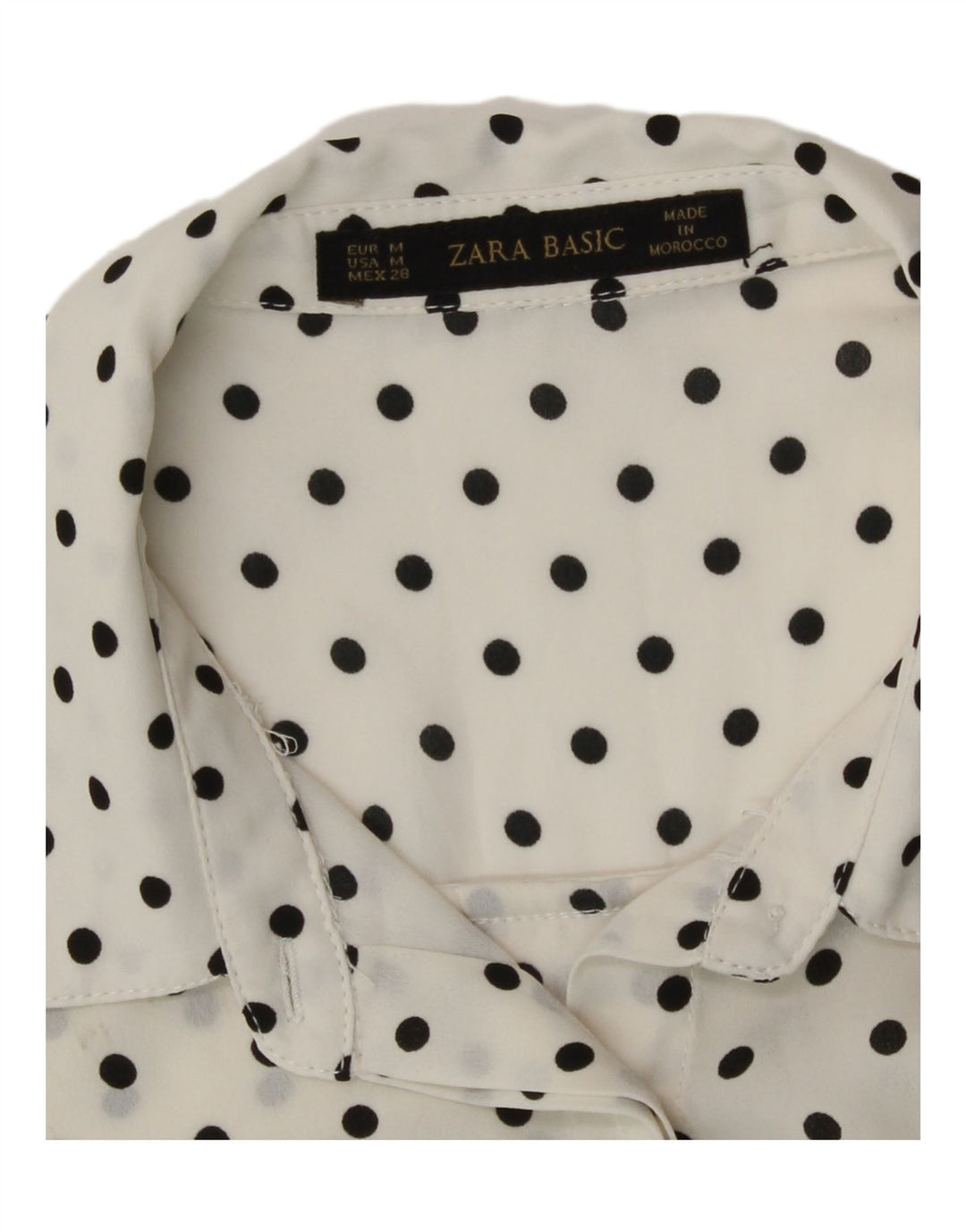 Camicia trasparente da donna Zara UK 14 a pois bianchi medi