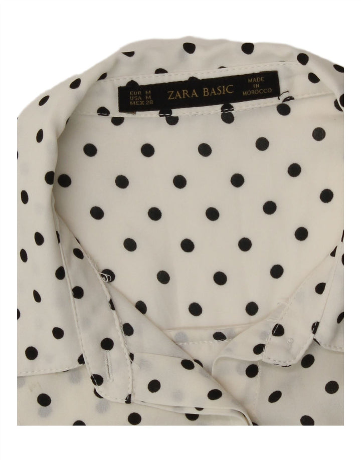 Camicia trasparente da donna Zara UK 14 a pois bianchi medi