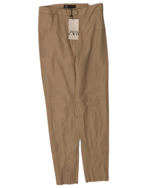 Leggings Zara da donna in ecopelle a vita alta media W28 L27 Beige