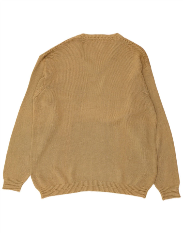 Maglione da uomo con scollo a V Avirex grande in cotone beige