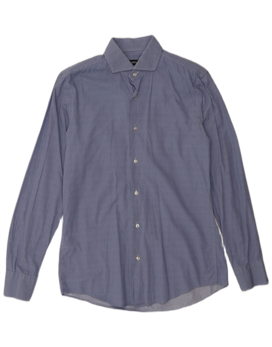 Camicia slim fit da uomo Hugo Boss taglia 38 15 cotone maculato blu medio