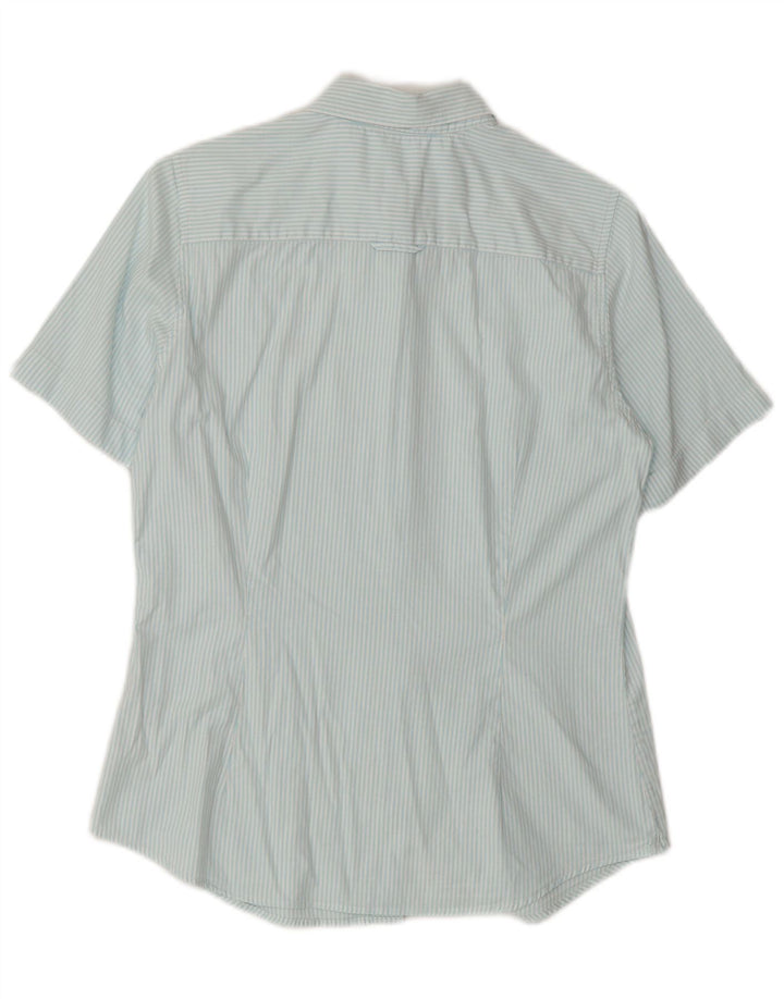 GANT Camicia a maniche corte da donna UK 12 Cotone gessato blu medio