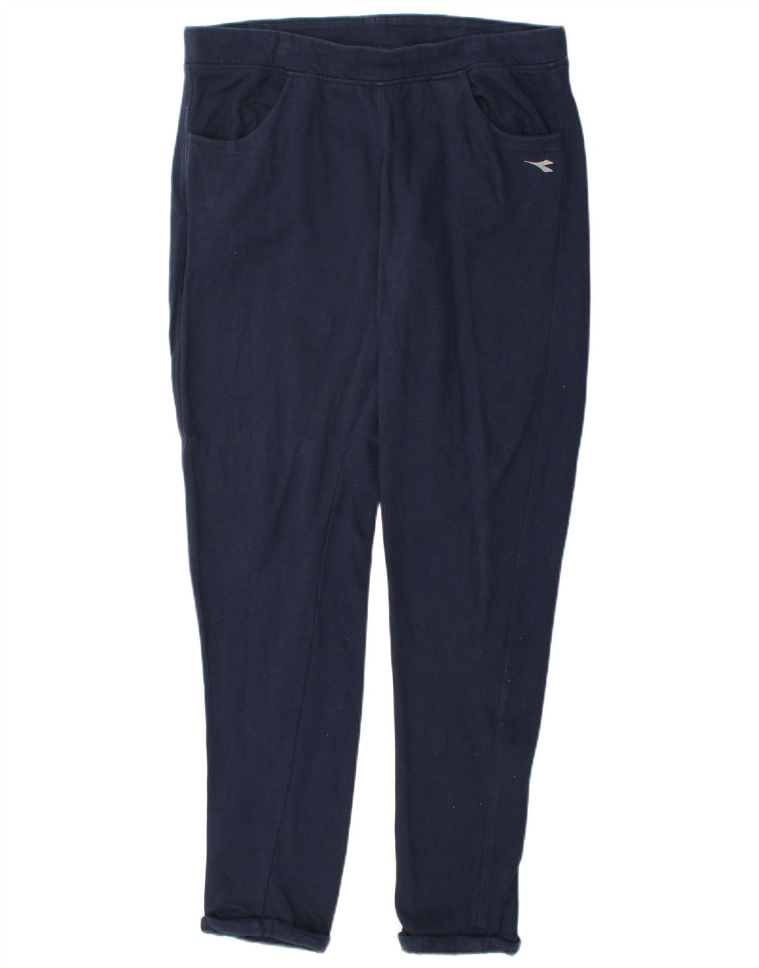 DIADORA Pantaloni da tuta da donna UK 14 Large Blu Navy in cotone