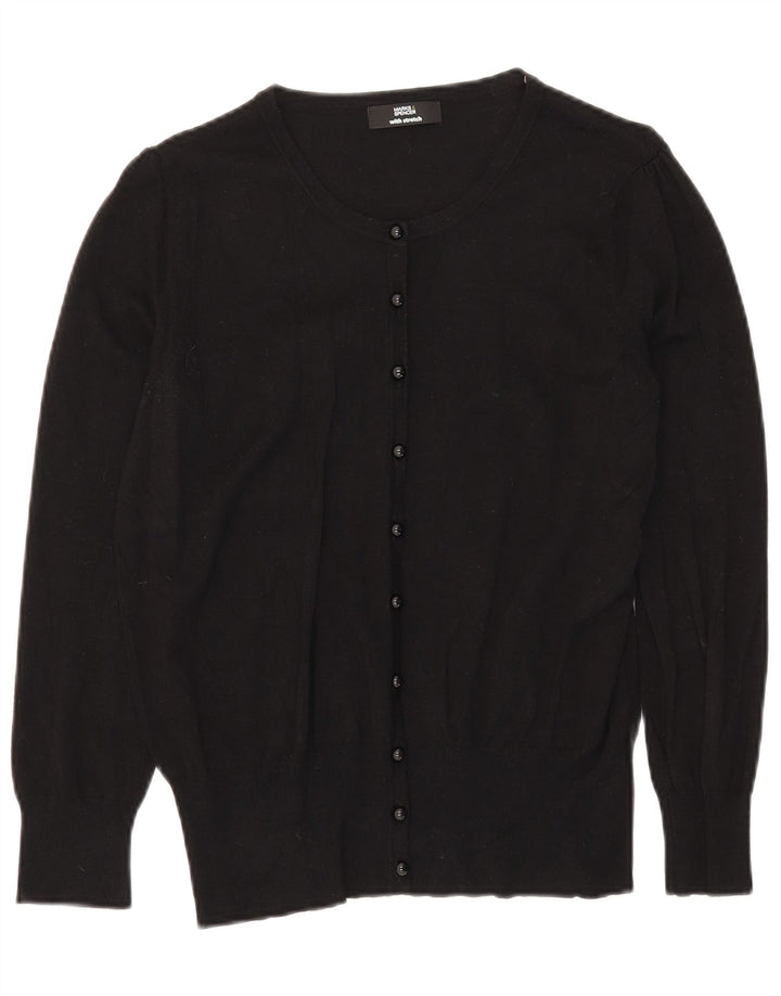Maglione cardigan da donna Marks & Spencer UK 16 grande viscosa nera