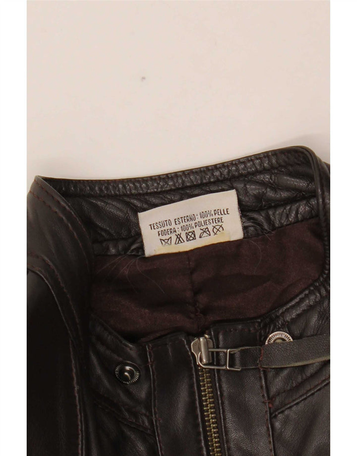 Giacca in pelle bomber da donna In Extenso UK 18 XL Marrone