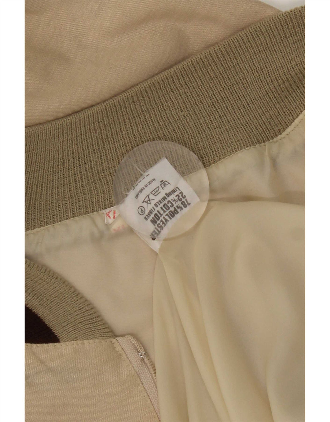 Giubbotto bomber vintage da uomo UK 42 XL Poliestere color block beige