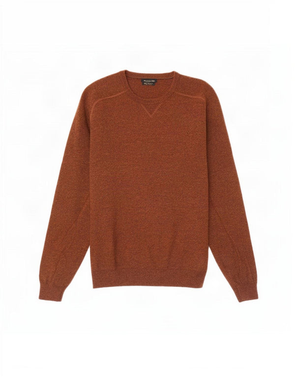 Maglione maglione girocollo da uomo Massimo Dutti in lana marrone medio