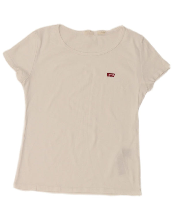 T-shirt da donna LEVI'S UK 12 cotone bianco medio